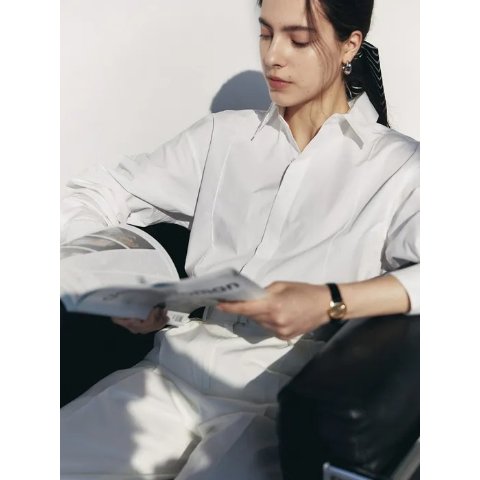 DUNST FOR WOMENUnisex Crease Cotton Regular Shirt_White