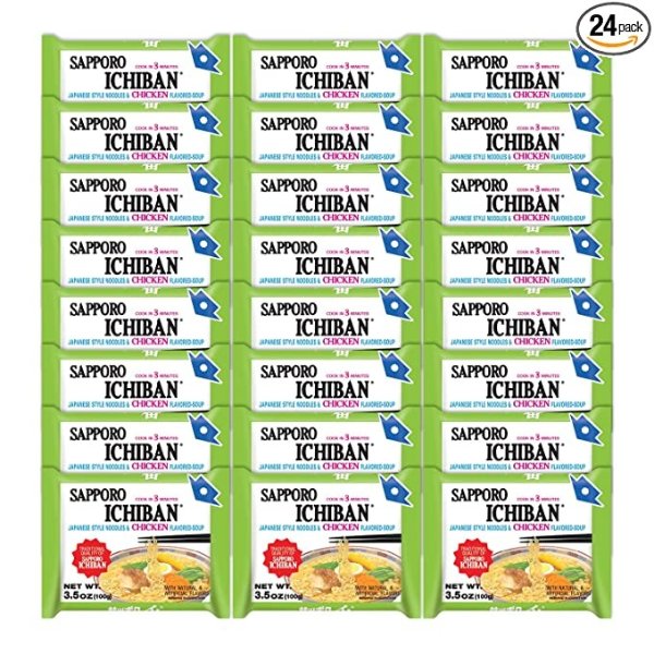 Ichiban 鸡肉口味日式方便面 3.5oz 24包