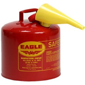 Eagle 5加仑钢制汽油储存罐 附漏斗