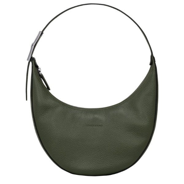 Roseau Essential M Hobo bag Khaki - Leather