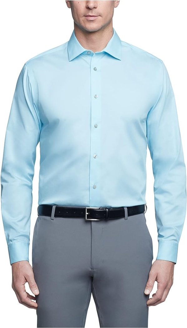Men's Dress Shirt Regular Fit Herringbone Stretch