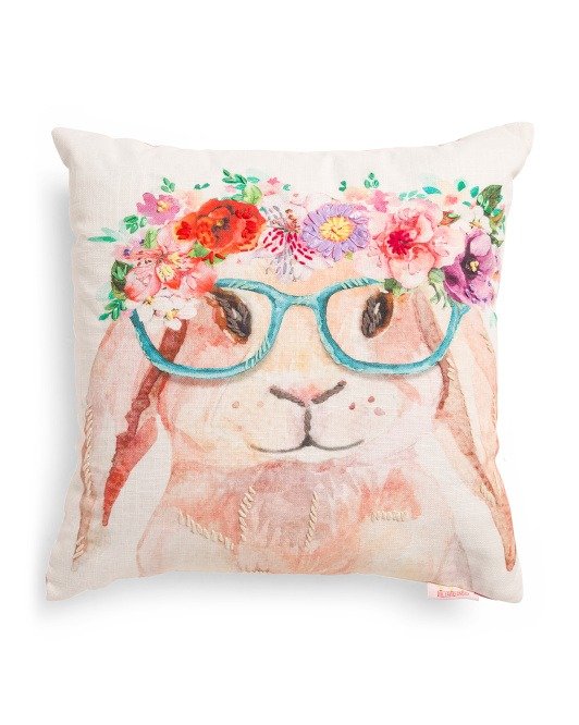 Made In India 18x18 Miss Winnie Flower Pillow