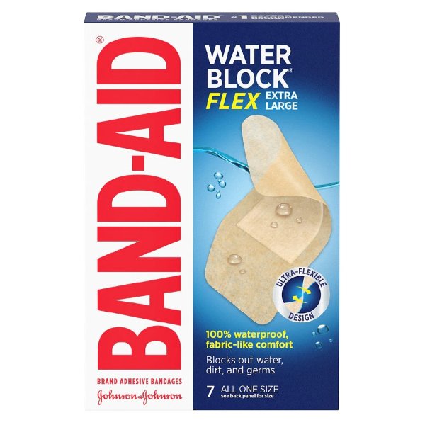 Water Block Flex Adhesive Bandages, Extra Large