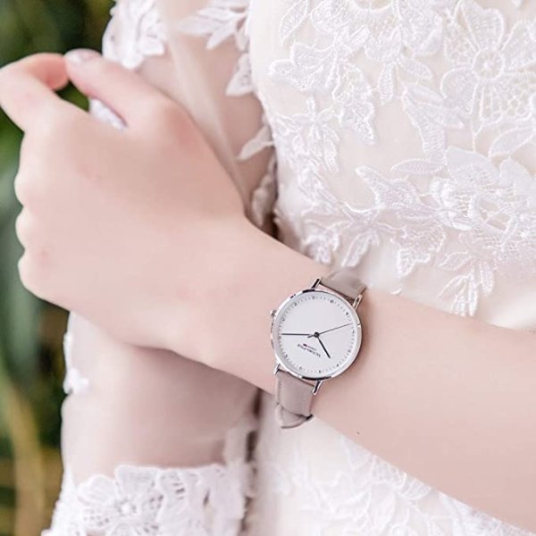 Simple Quartz Women Watches Detachable Genuine Leather Strap Ladies Wrist Watches Gifts for Her