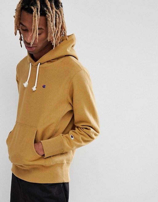 Champion Hoodie With Small Logo In Stone at asos.com