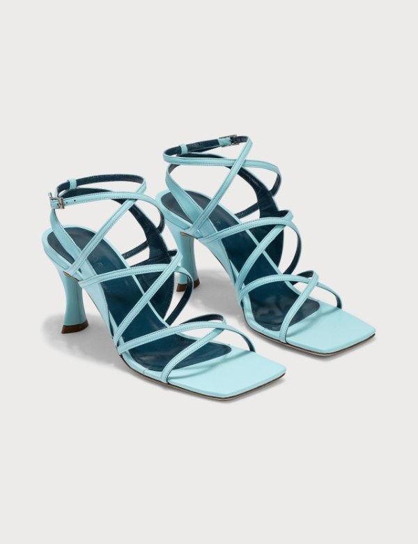 Christina Baby Blue Leather Sandals