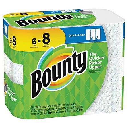 Select-A-Size 2-Ply Paper Towels, 11" x 5 15/16", White, Pack Of 6 Big Rolls Item # 276182