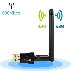 ANEWKODI 600Mbps USB 双频无线WiFi适配器 (无线网卡)