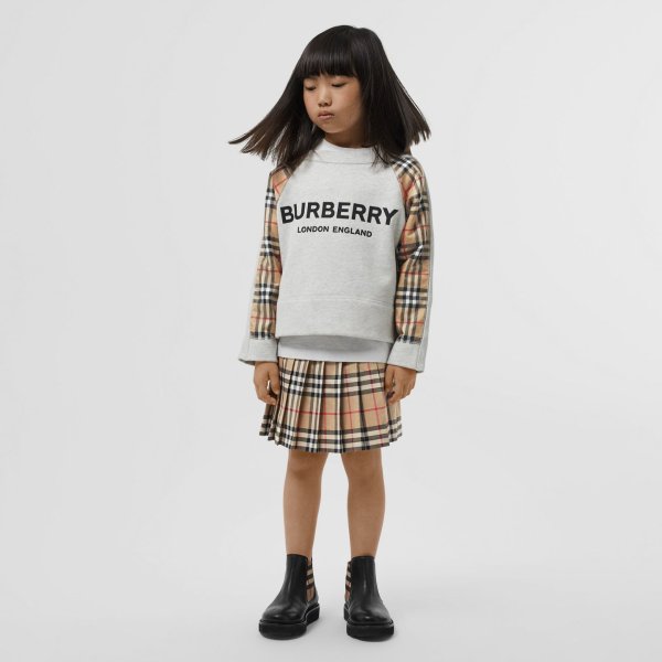 Burberry - Little Girl's & Girl's KG5 Esther Logo & Tartan Sweatshirt