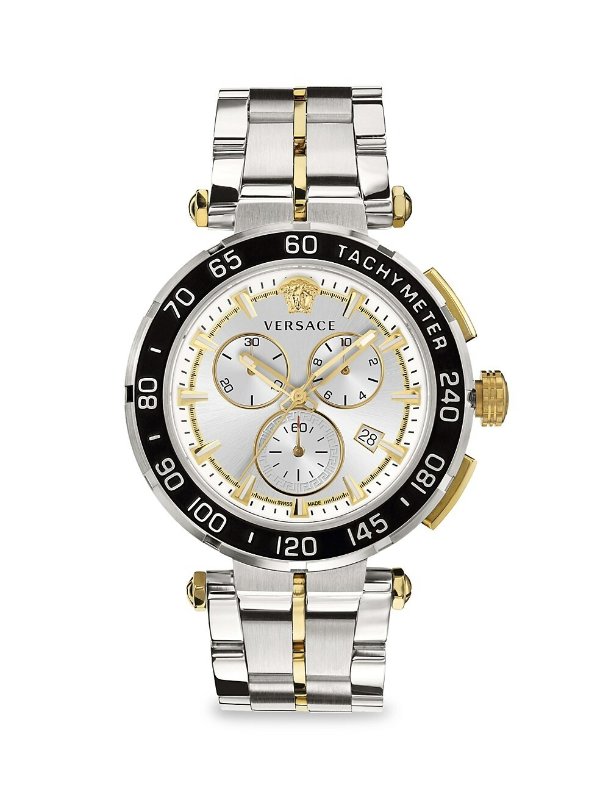 Greca Stainless Steel Bracelet Chronograph Watch
