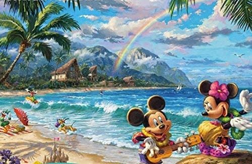 Thomas Kinkade The Disney Collection Mickey and Minnie in Hawaii Jigsaw Puzzle, 750 Pieces
