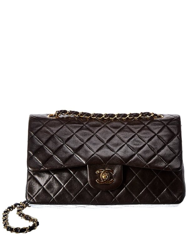 Black Quilted Lambskin Leather 2.55 Double Flap Bag