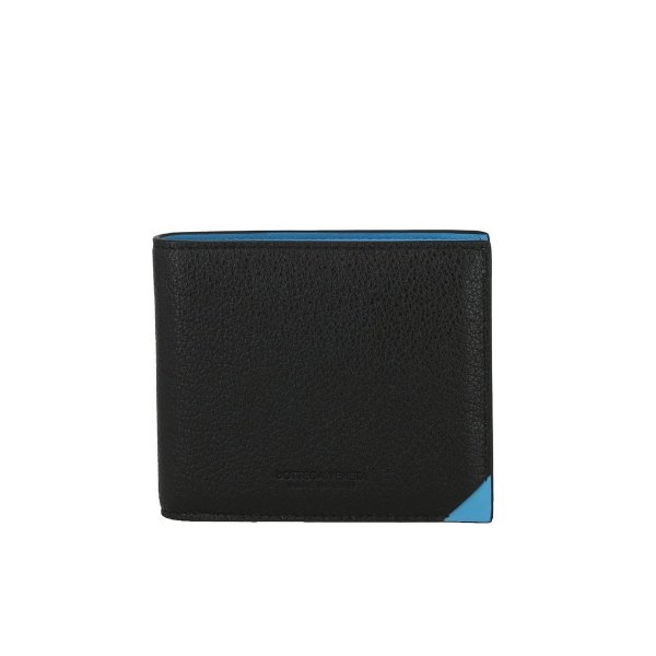 Black and Blue Nappa Leather Wallet