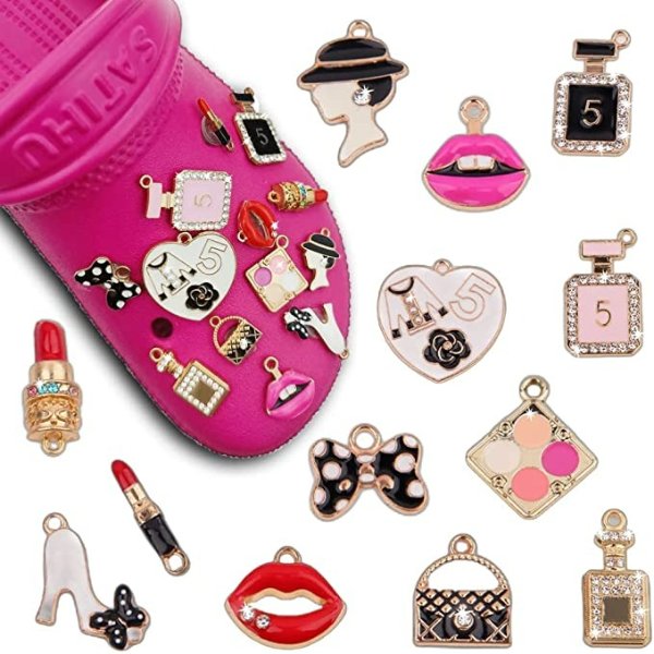 Bling Women Girls Shoe Charms Fits Clog - Designer Clog Shoe Decoration Charms,Sandals Decoration Fashion Cute Crystal Diamond Pins for Women Girl Party of Birthday Gifts…