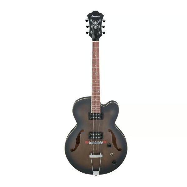 Ibanez AF Artcore 6-String Hollow-Body Electric Guitar (Transparent Black Flat, Right Handed)