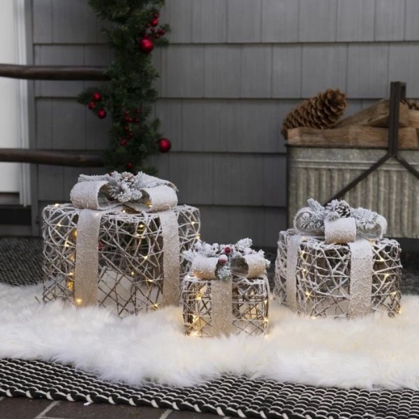 3 Piece Lighted Christmas Package Set