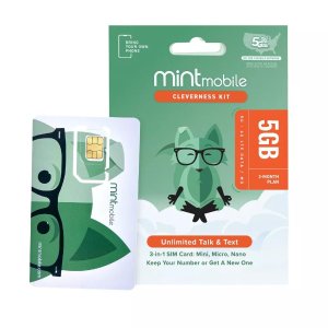 Mint Mobile 3 Month 5GB/mo Plan SIM Kit+$10 Gift Card