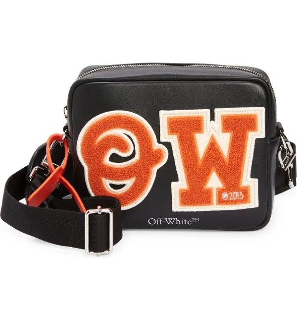Varsity Patches Leather Camera Bag