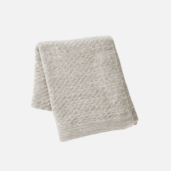 Chunky Knit Grey Throw Blanket