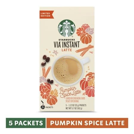 Starbucks VIA Instant Pumpkin Spice Latte (1 Box of 5 Packets)