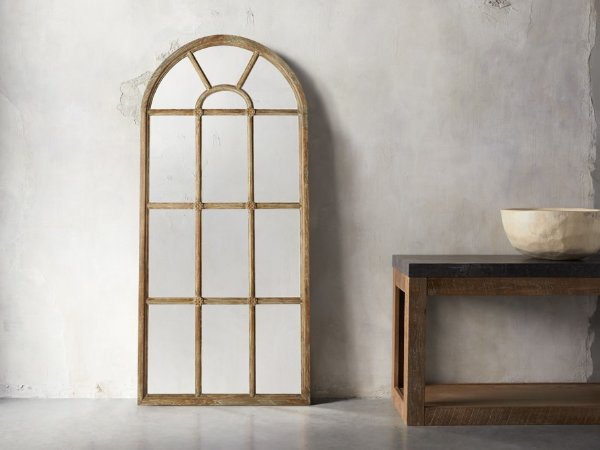 Teak Arched Floor Mirror | Arhaus Furniture