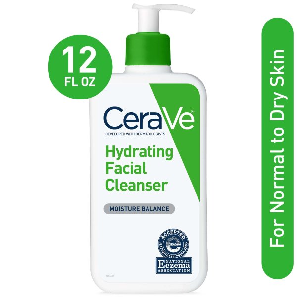 Hydrating Facial Cleanser, Face Wash for Normal to Dry Skin, 12 fl oz