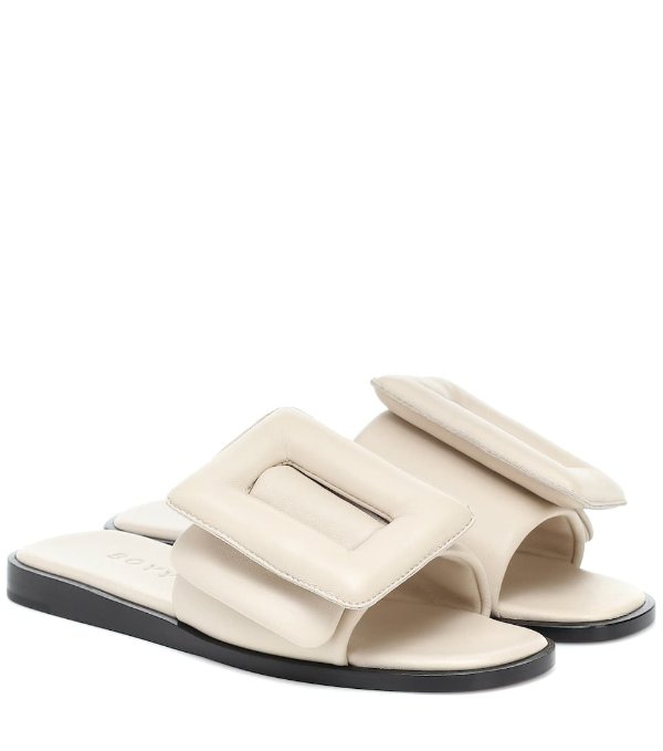 Puffy leather sandals