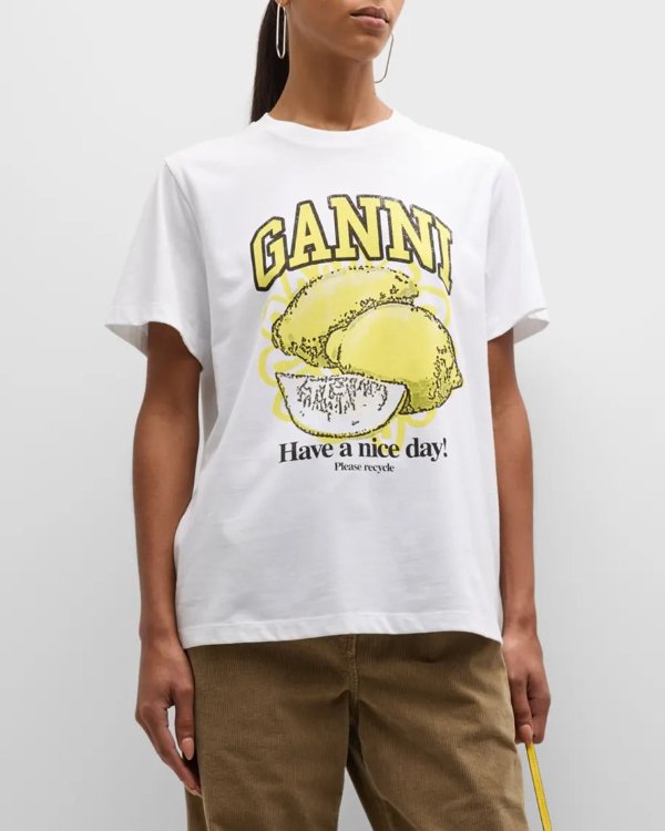 Lemon Crewneck Jersey T-Shirt