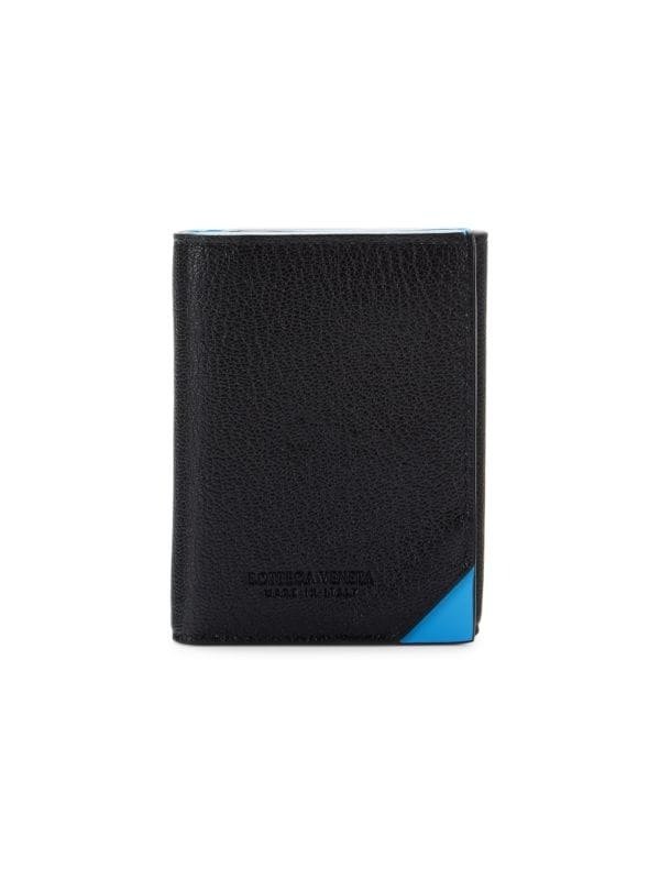 Two-Tone Leather Tri-Fold Wallet