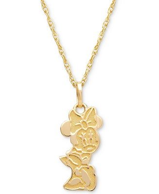 Children's Minnie Mouse Character 15" Pendant Necklace in 14k Gold