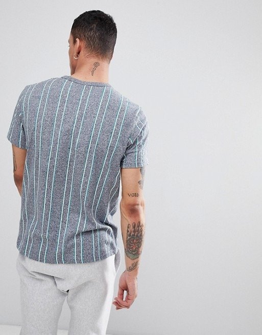 Champion Striped T-Shirt In Gray at asos.com