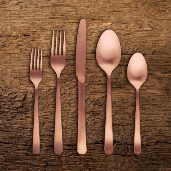 Kent Five Piece Place Setting in Copper