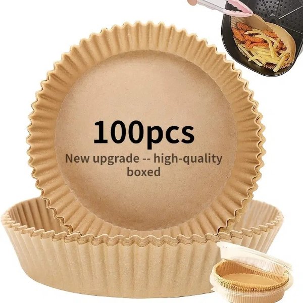 50/100Pcs Air Fryer Disposable Paper Liner Non-Stick Pan Parchment Baking  Papers