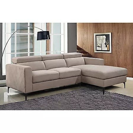 Emerson Stain-Resistant Sectional with Adjustable Headrests, Assorted Colors - Sam's Club