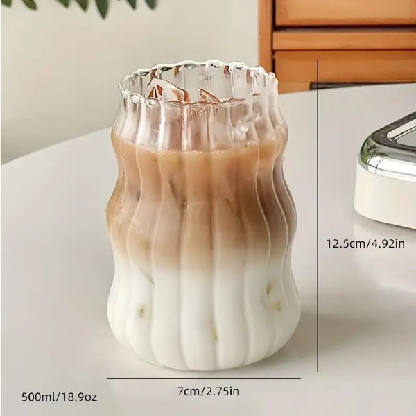 1pc, Medieval Style Glass Cup, Water Cup, Iced Coffee Cups, Drinking Glasses For Juice, Milk, Cocktail, And More, Summer Winter Drinkware