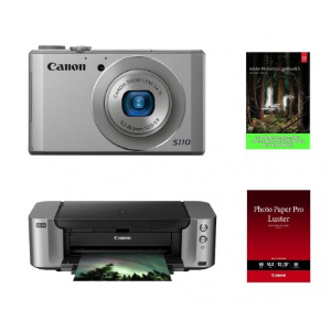 Canon PowerShot S110 Digital Camera (Silver) ＋ PIXMA PRO-100 Printer ＋ Adobe Lightroom 5 Bundle