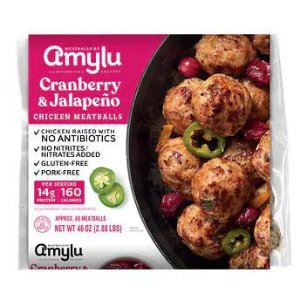 Amylu Chicken Meatballs, Cranberry & Jalapeno, 46 oz