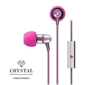 Crystal by MEElectronics In-Ear Headphones with Microphone Made with Swarovski® Crystals 