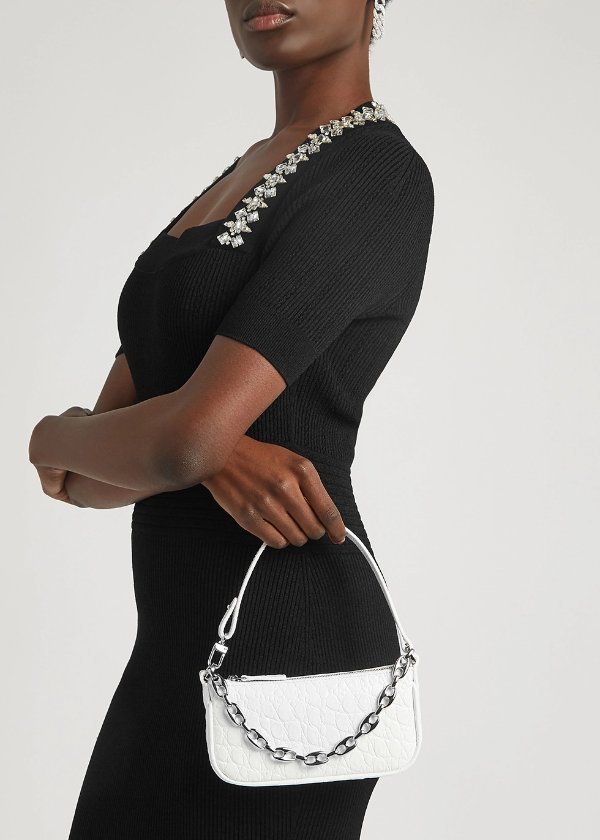 Rachel mini crocodile-effect leather top handle bag