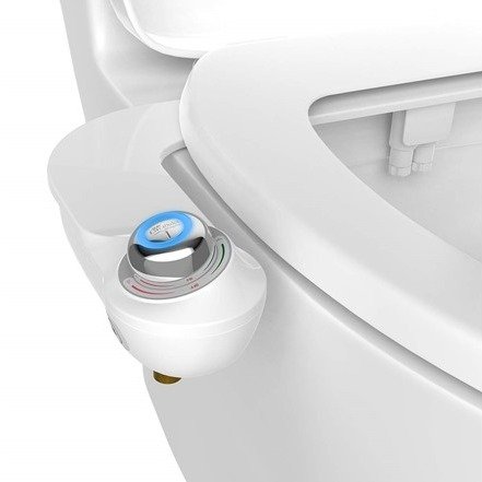 SlimGlow Simple Bidet Toilet Attachment in White with Dual Nozzle