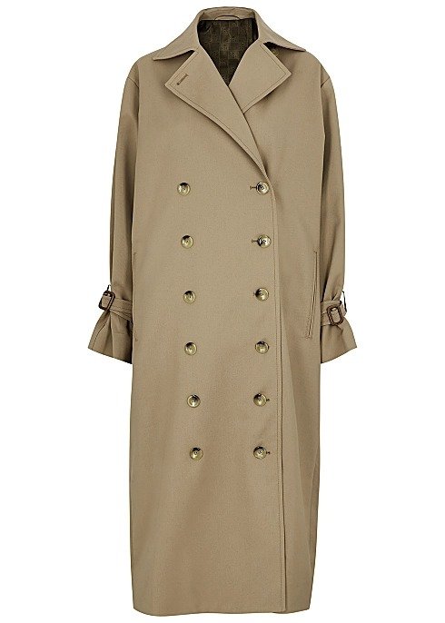 Sand cotton-blend trench coat