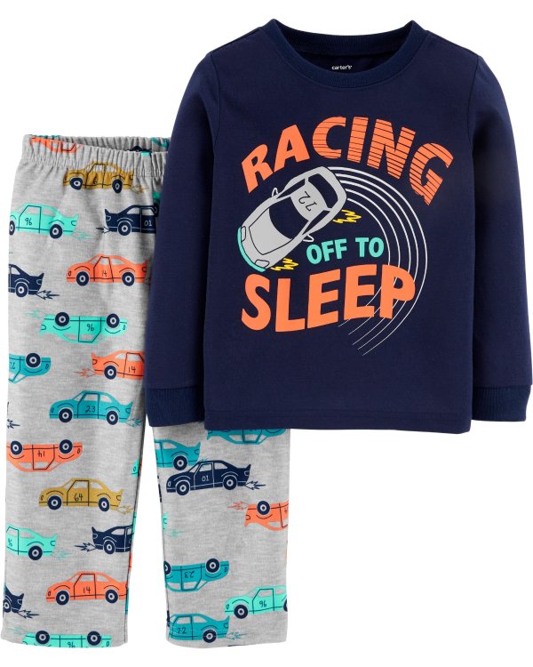 2-Piece Race Car Fleece PJs