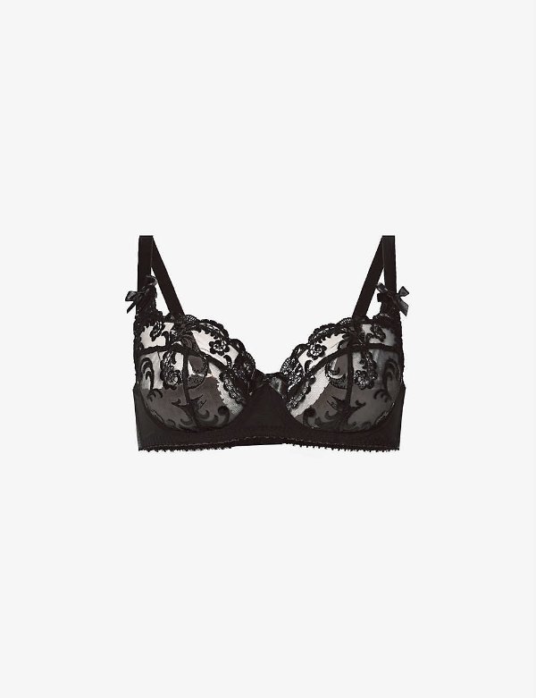 Dixee floral-embroidered lace bra