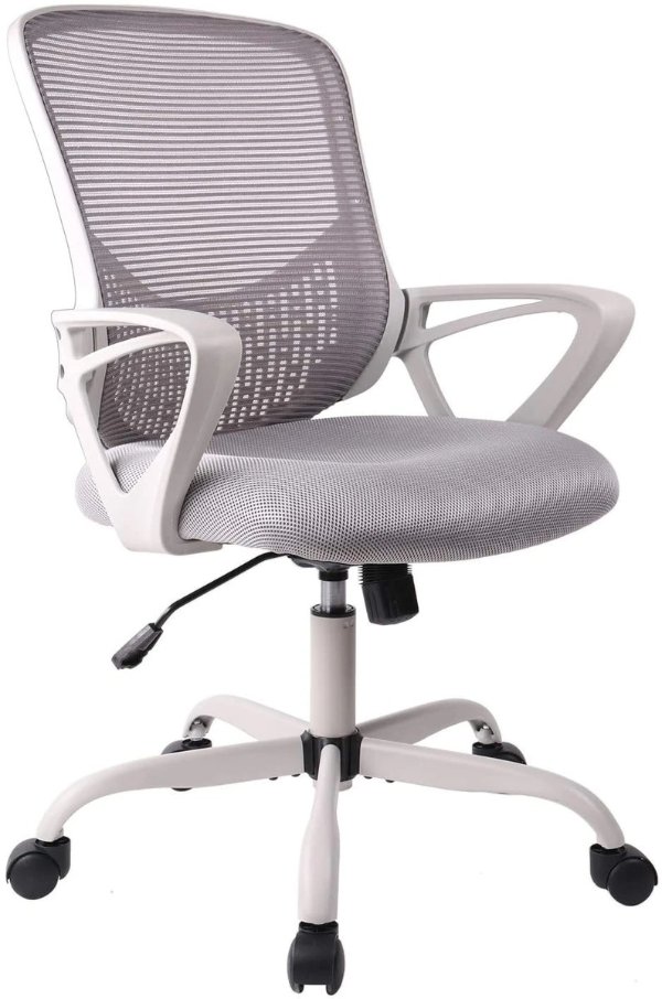 Milemont Office Chair, Ergonomic Desk Chair Computer Task Chair Mesh with Armrests Mid-Back for Home Office Conference Study Room, Gray