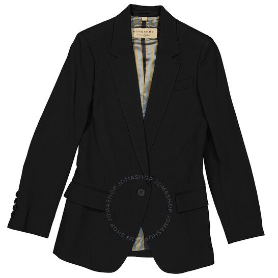 Slim Fit Topstitch Detail Wool Tailored Blazer Jacket