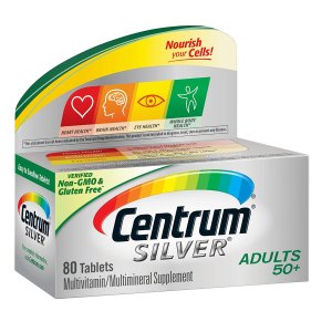 Centrum Silver Multivitamin for Adults 50 Plus, Multivitamin/Multimineral Supplement with Vitamin D3, B Vitamins, Calcium and Antioxidants - 80 Count