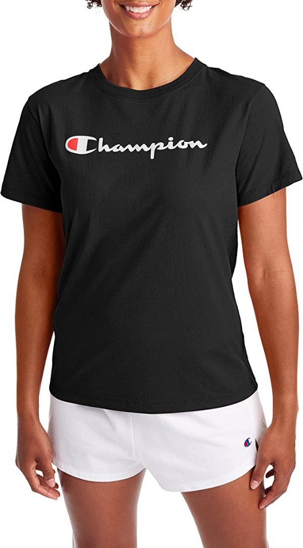Champion 女士运动T恤促销 黑色款 码数全