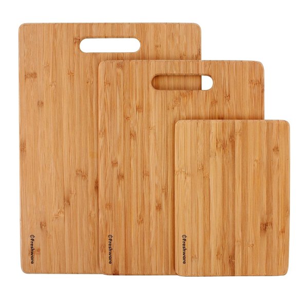 Freshware Cutting Boards for Kitchen, Bamboo, Set of 3