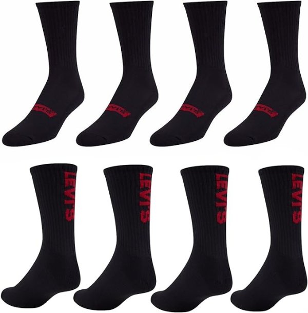 Levi's Mens Socks 8 Pairs Crew Low Cut No Show Quarter Ankle Socks for Men Premium Athletic Men's Socks Size 9-12