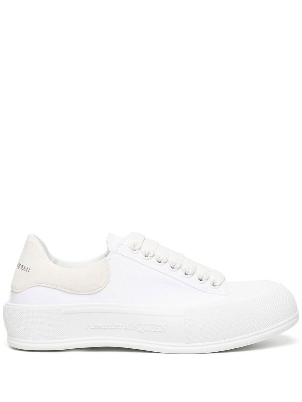 Deck plimsoll lace-up sneakers